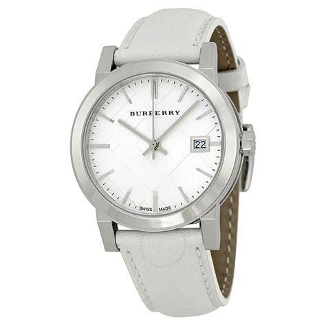 burberry watch white leather|burberry watch clearance women.